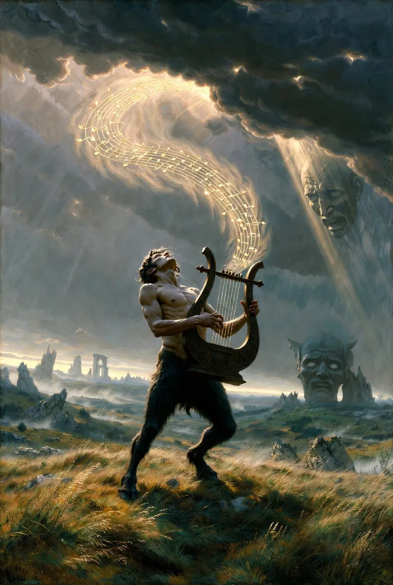 Satyr mit Harfe